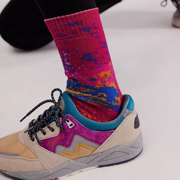 010 Free People Movement Splatter Surge Hike Socks Berry Combo NWT - Picture 2 of 2